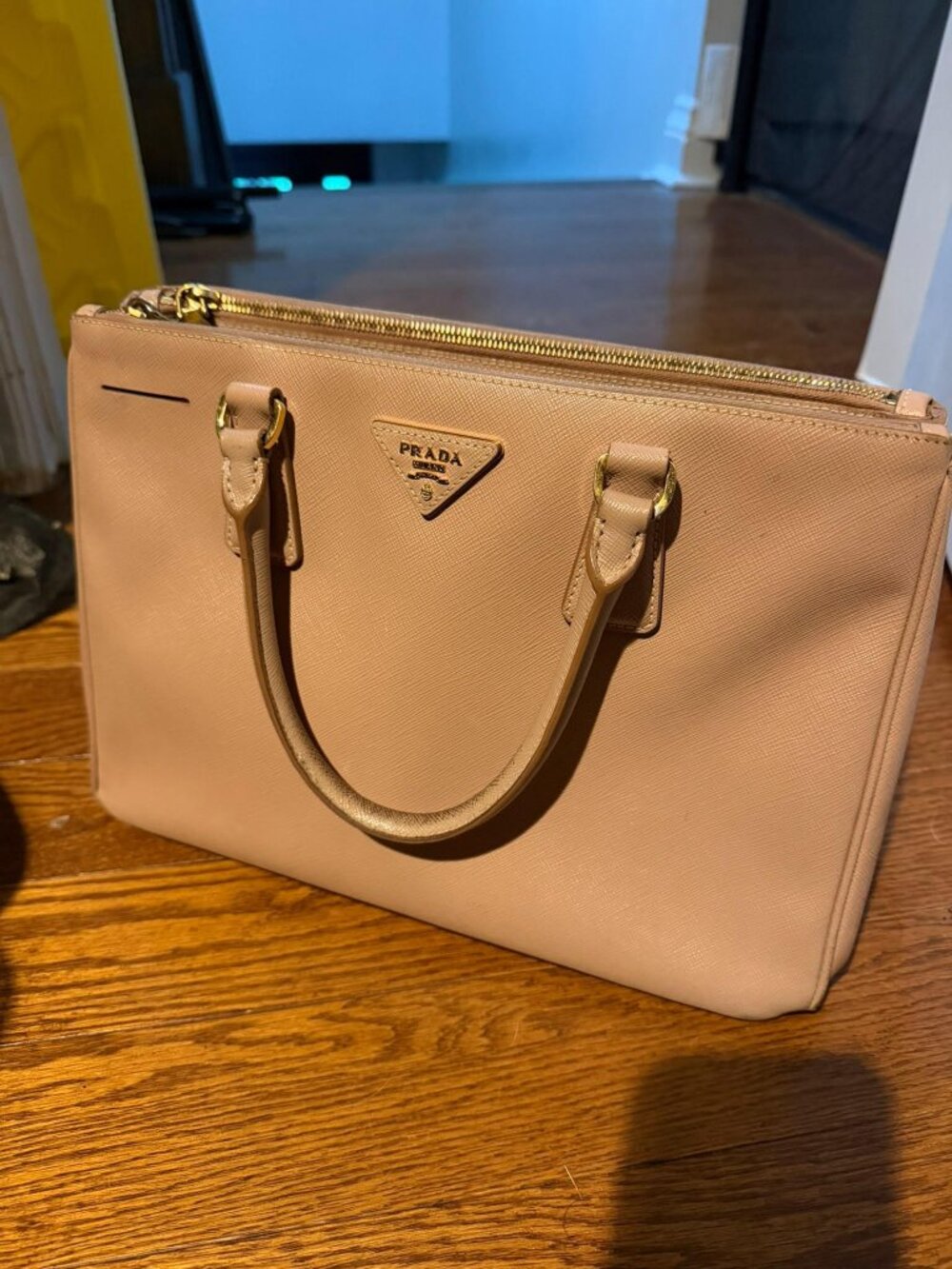 Prada Saffiano Leather Galleria / Saffiano Lux Double-Zip Tote